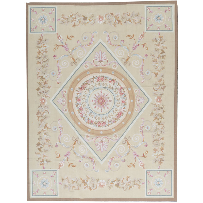 Hand-Knotted High-Quality Beige Area Rug