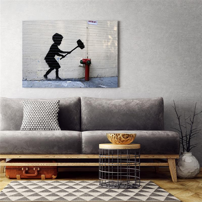 Leinwandbild Hammer Boy von Banksy