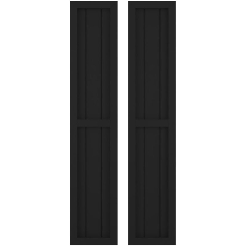 Deux volets à panneaux égaux Americano (par paire), 10 1/2", Noir, 45"