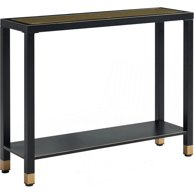 Console Modern Farmhouse, Noir / or