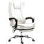 Fauteuil de bureau blanc inclinable, avec hauteur réglable et repose-pieds