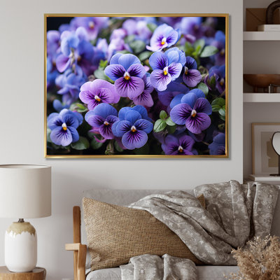 «Purple Pansies Field Vibrant» sur toile