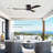 52" Flush Mount Solid Wood Blades Ceiling Fan With Lights Remote Control,Quiet Dc Motor, 6 Speed ,Reversible Ceiling Fan For Patio Living Room, Bedroom, Office,Indoor.-1438684125-1438684127