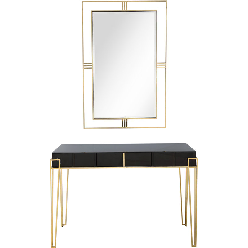 Daria 48'' Glass Top Console Table