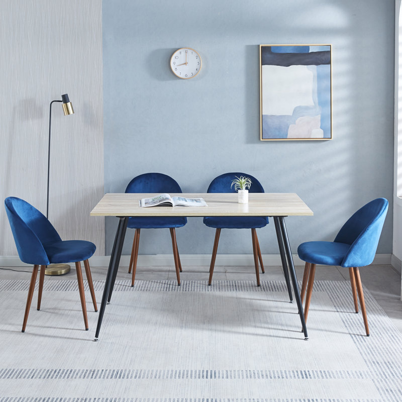 Ensemble de salle à manger rectangulaire L 31,4 po x l 51,1 po Meilani, Bleu, En bois