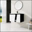 Meuble-lavabo flottant mural avec lavabo simple et porte d'armoire à fermeture en douceur, parfait pour les salles de bain modernes et minimalistes-1340846273