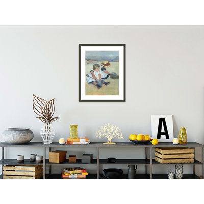 Children Playing On The Beach By Mary Cassatt - Framed Giclee Print