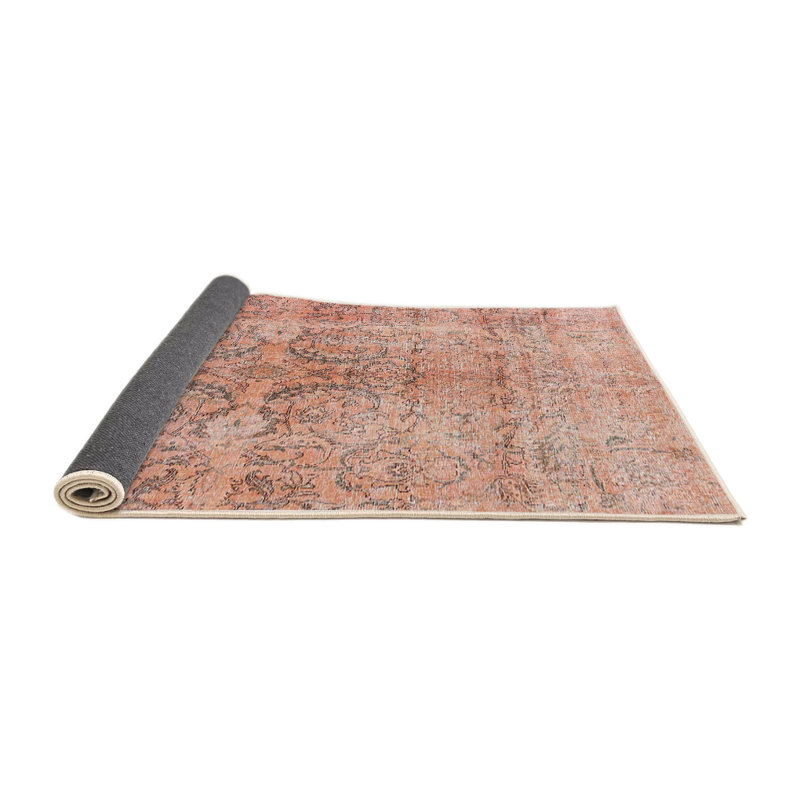 Tapis contemporain rose, Rond 8 pi