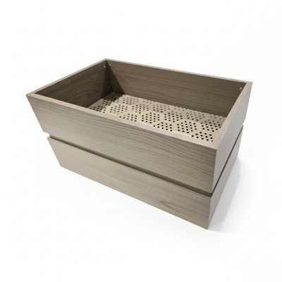 Short Rectanglar Ash Brown Aluminium Terrace Planter With Adjustable Depth, Pre - Cut Drainage And Modern Wood Tone For Long Lasting Operation In Brown, Drainage, Finish Planting Effectiveness