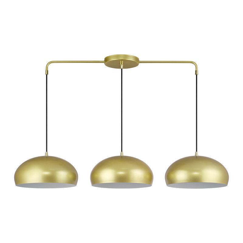 Lustre linéaire extra large en or doux 3 lumières Aaranyan, Doré, Doré