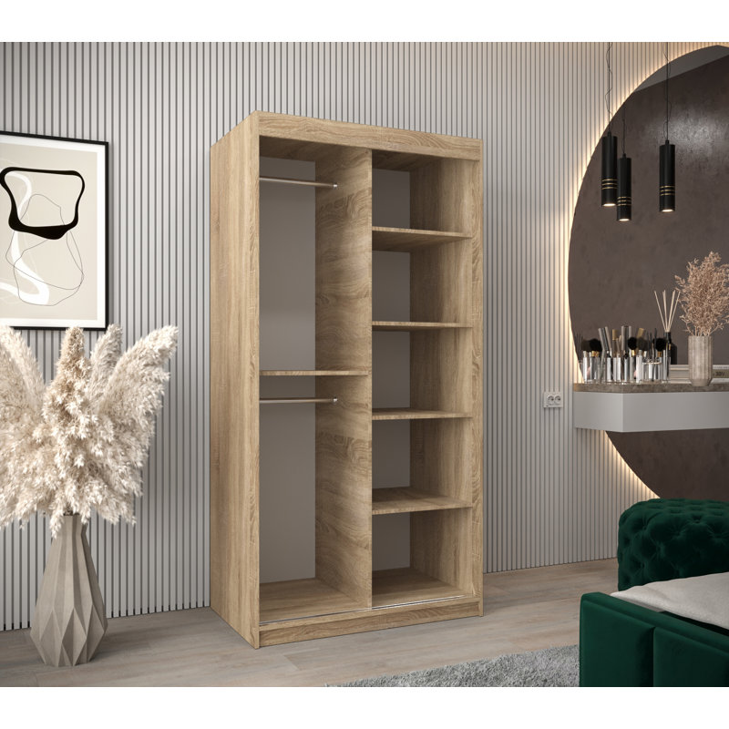 Aba 2 Door Manufactured Wood Wardrobe, Sonoma Oak