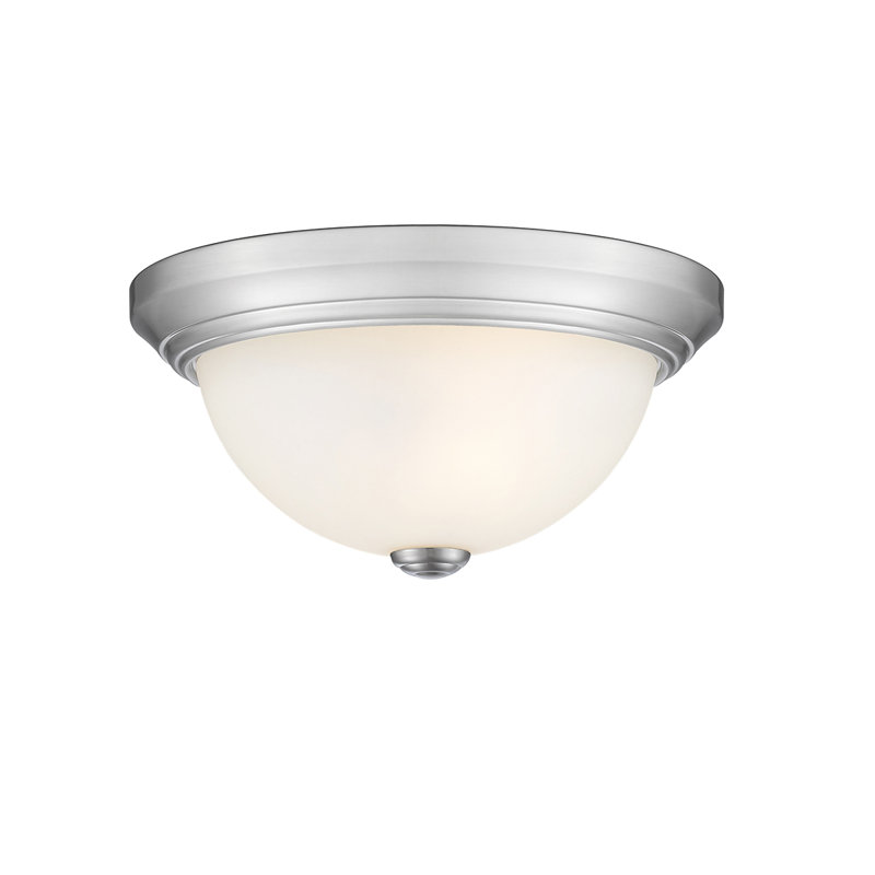 Plafonnier encastré 11 po 2 lumières Andrew-Joseph, Nickel brossé