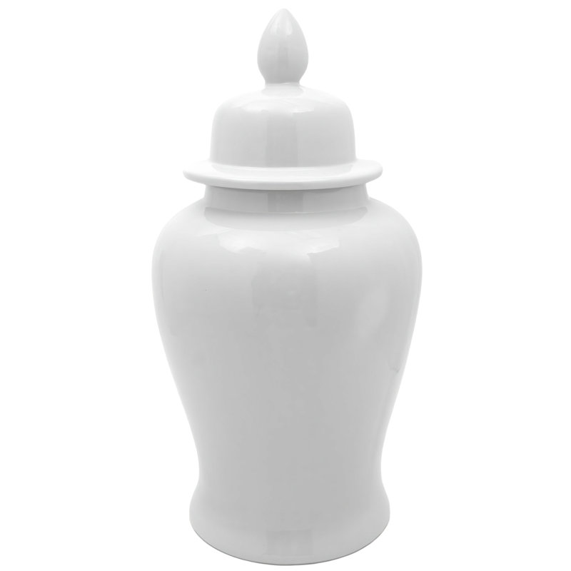 Timeless Chinese Temple Jar, 24", White