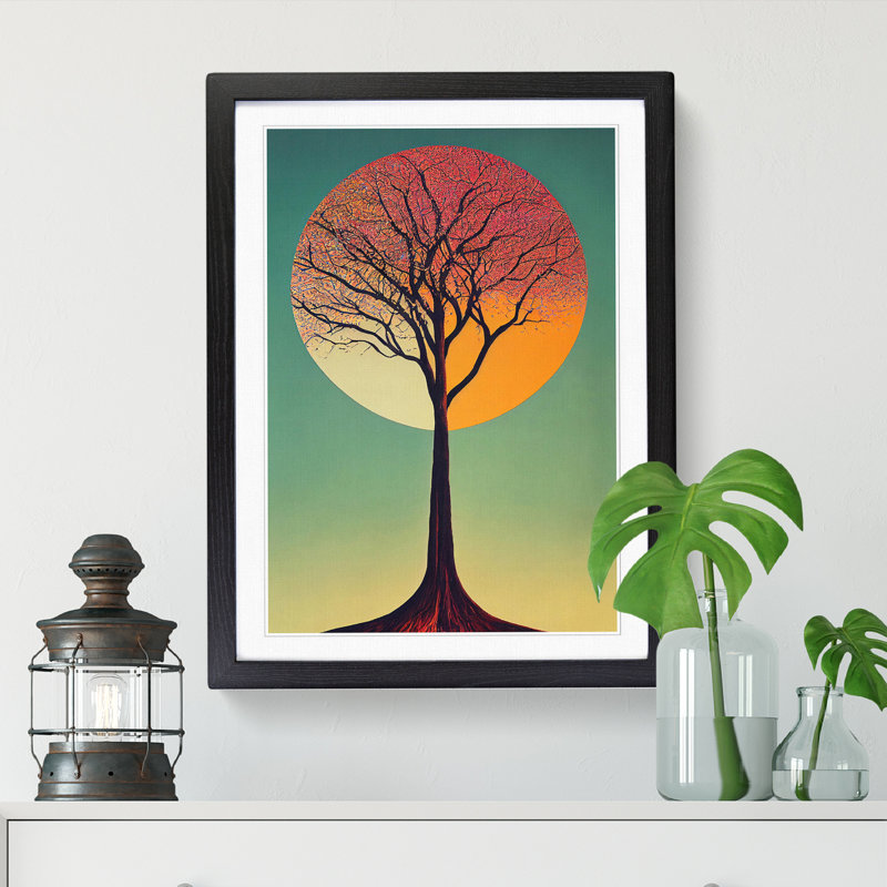 Contemporary Tree Vol.1 1 Piece Single Picture Frame Wall Art, 46cm H x 34cm W, Black Framed