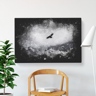 Bird Flying over Mountains - Wrapped Canvas