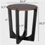 Table d'appoint en bois massif ACACIA, brun et noir