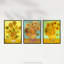 Ablah Sunflowers Collection Paintings by Vincent Van Gogh - 3 Piece No Frame Print-1241776474