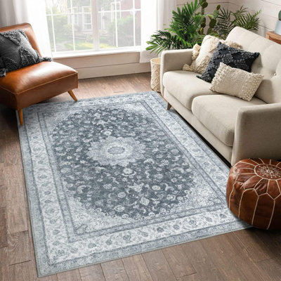 Floral Machine Printed Area Rug