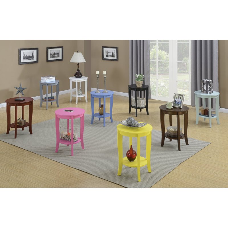 Carbin Round End Table, Black