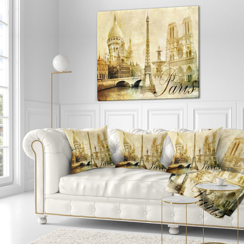 Coussin Old City Paris, 16 po x 1 po, Coussin décoratif