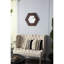 18.5"X18.5" Wood Frame Hexagon Mirror, Adding Style To Home Decor, Dark Brown Mirror With Stable Solid Frame, Hallway Living Room Bathroom 18.5"X18.5-41070034