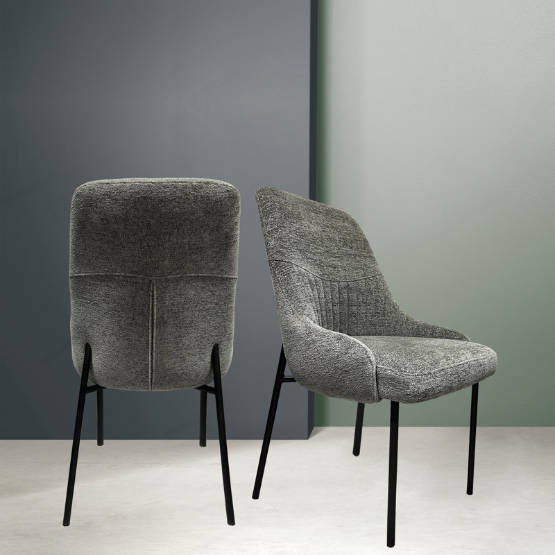 Ensemble de 2 chaises de salle à manger en tissu Upholstery Boucle
