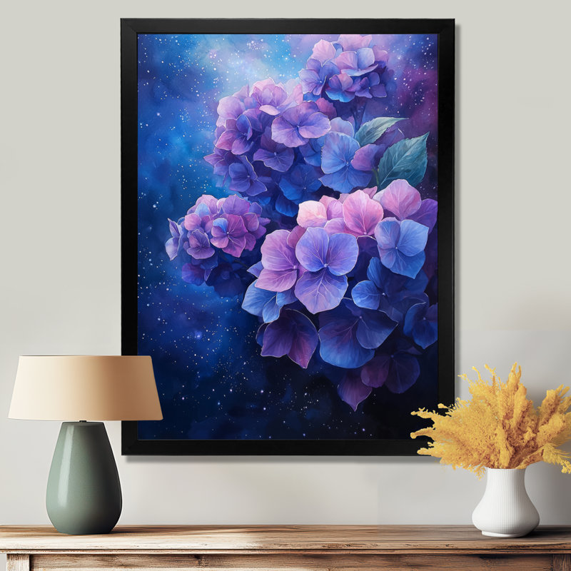 Judy - Floral Canvas Wall Art, Reproduction encadrée d'une seule photo, Black, H 20 po x l 12 po