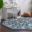 Tapis bleu / jaune / orange à motif floral Arenas-451648551