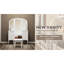 Bureau de maquillage blanc à triple miroir avec 6 tiroirs, tabouret rembourré confortable et pleine longueur pour miroir de meuble-lavabo de style antique, solution de rangement de tiroir