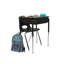 Bureau ouvert 18 po x 24 po Belly Curve avec boîte à livres en métal, paquet de 2 - érable / noir-124921852