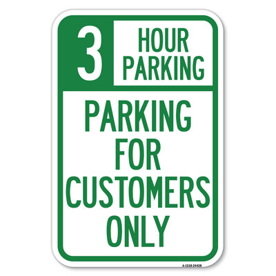 Stationnement de 3 heures - Stationnement pour les clients seulement / 24428