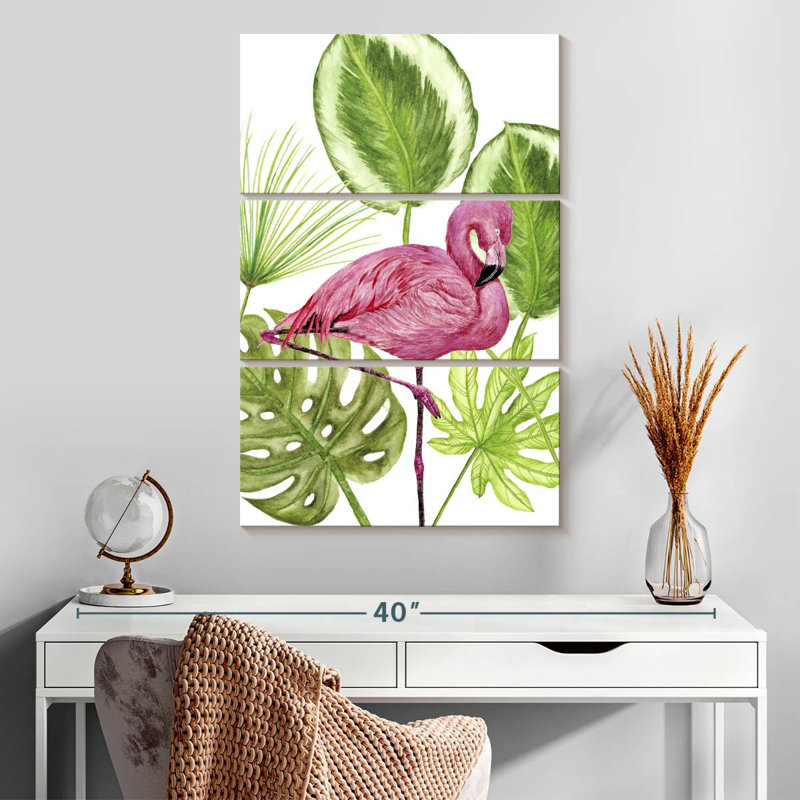 Flamant rose tropical Brampt II, H 32 po x l 20 po