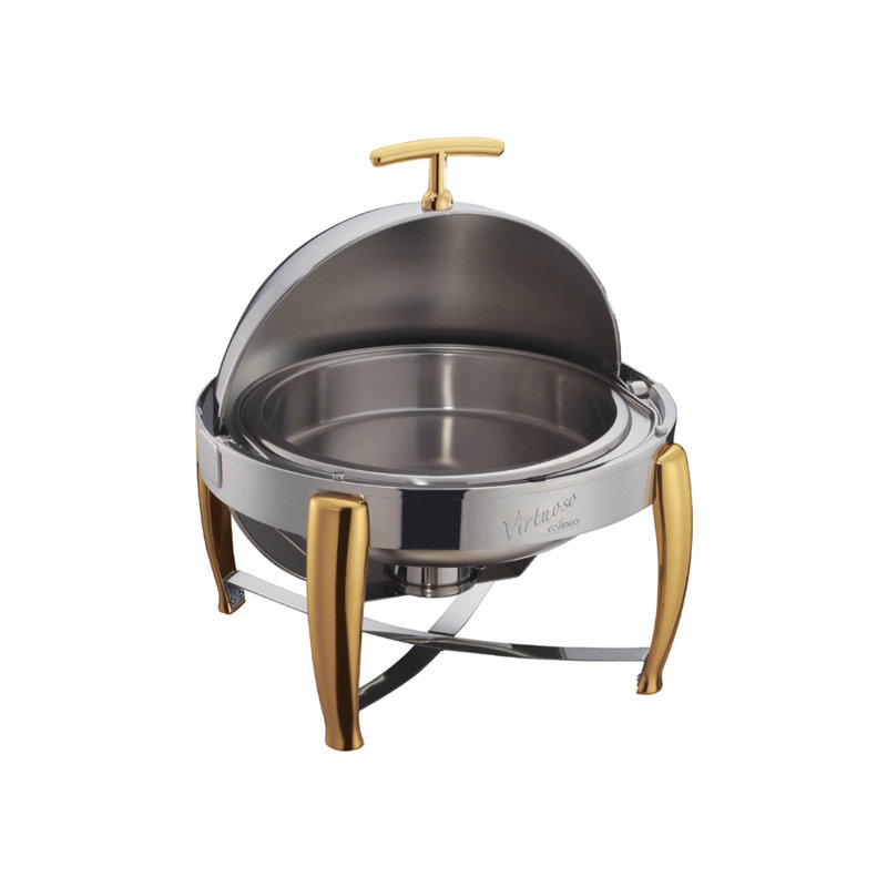 Stainless Steel Round Chafing Dish, Gold