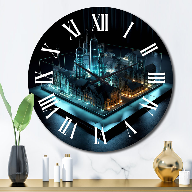 Horloge murale 3D 3D Cityscape, Grand
