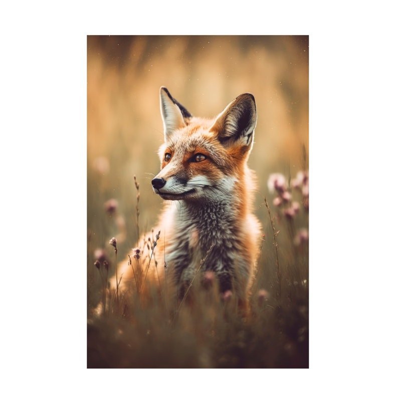 Art sur toile renard bolologien, H 19 po x l 12 po