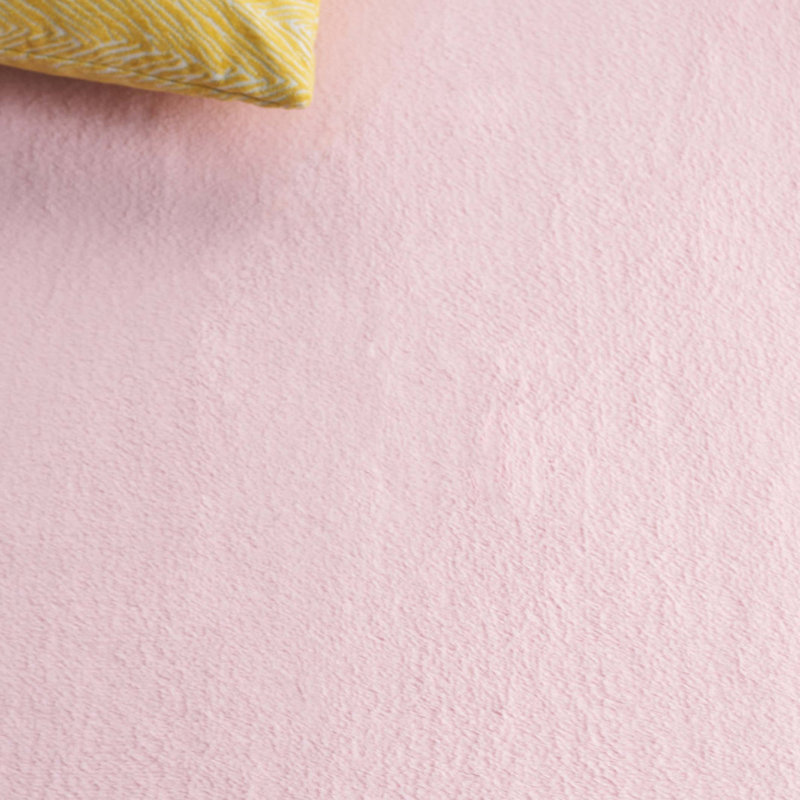 Pink Faux Rabbit Fur 5' x 7' Machine Washable Area Rug