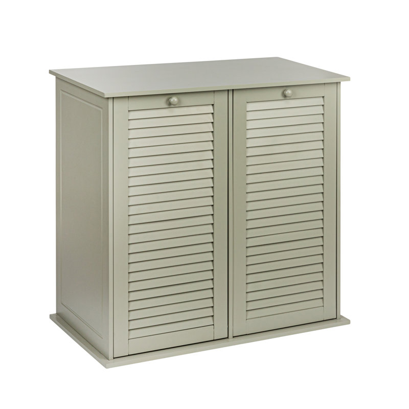 Gray Tilt-Out Cabinet Laundry Sorter with Shutter Front