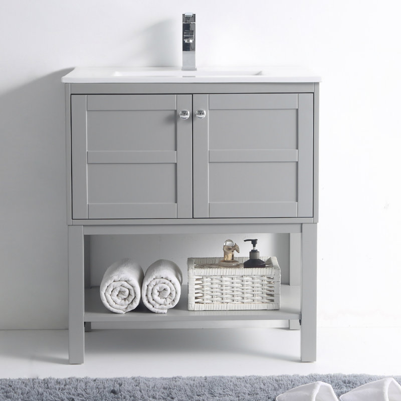 Ensemble de meuble-lavabo simple 30 po Wilner, Gris