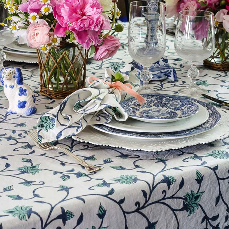 Green Ivy Square Tablecloth, 60" Square