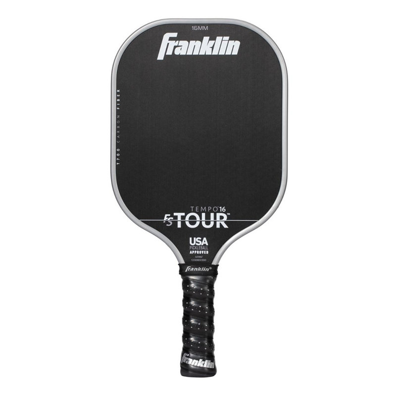 Palettes de pickleball en fibre de carbone 16 mm FS Tour Series de Franklin Sports, gris, Gris