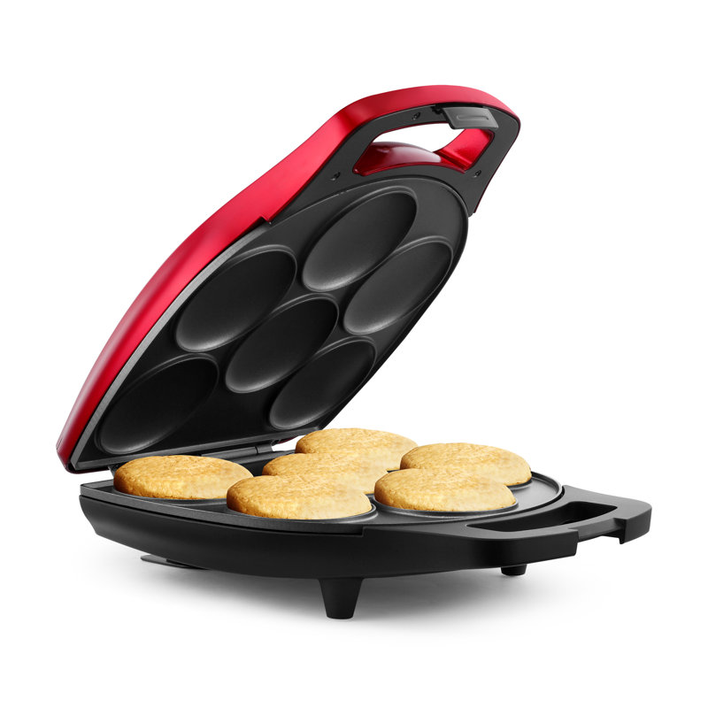 Machine à Arepa 6 sections Holstein Housewares, Rouge métallique