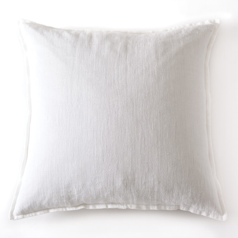 Montauk 100% Linen Large Euro Pillow Cover, White, Euro 