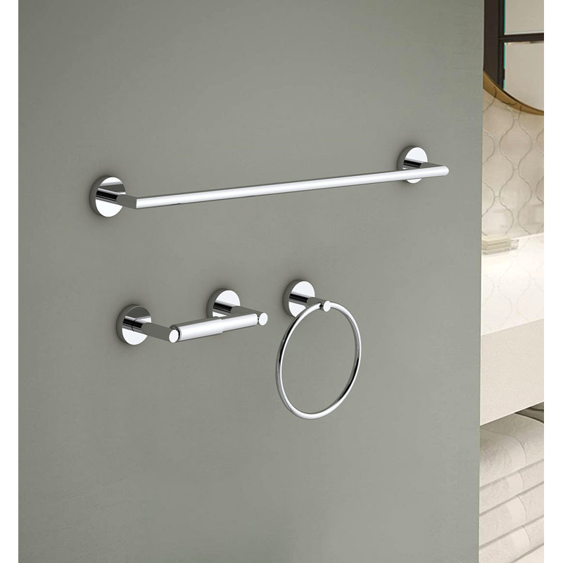 3 - Piece Bathroom Hardware Set, Chrome