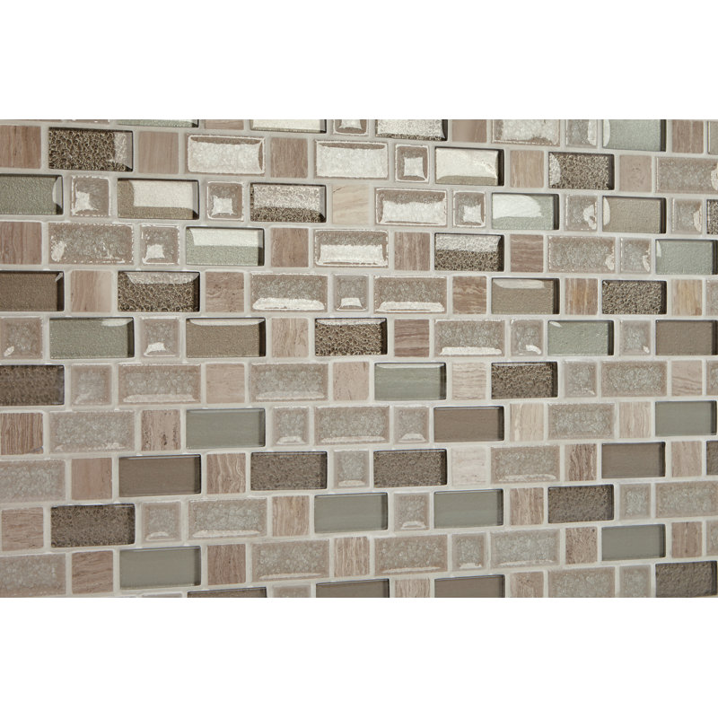 Carrelage mosaïque en pierre, en verre et en céramique de 12 po x 12 po Itona (ensemble de 10) (9,90 pieds carrés par carton)