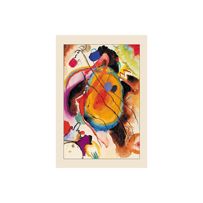 « study for a panel » par wassily kandinsky,, reproduction d’art, H 20 po x l 30 po x P 1,5 po