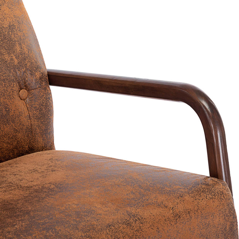 Solid +PlyWood Rocking Chair, Coffee Polyester Fabric