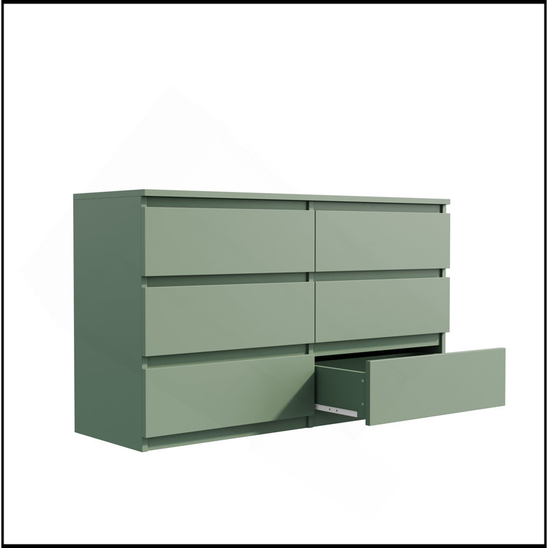 Grande commode 6 tiroirs Green, Vert