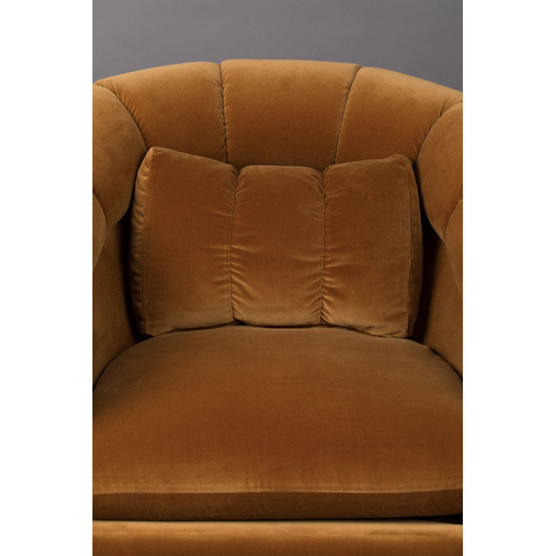 Member Swivel Lounge Chair, Orange Cotton Blend