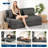 Boneless 4-in-1 Folding Sofa Bed & Chair Bed, Convertible Sleeper Loveseat with Pillow, Dark Grey Floor Lounge