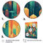 «Lynkin Blue and Orange Retro Cityscape II», reproduction sur toile-88534066-88534071